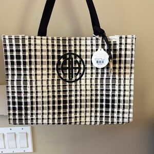 SPARTINA City Market Black and White Checkered Tote Bag